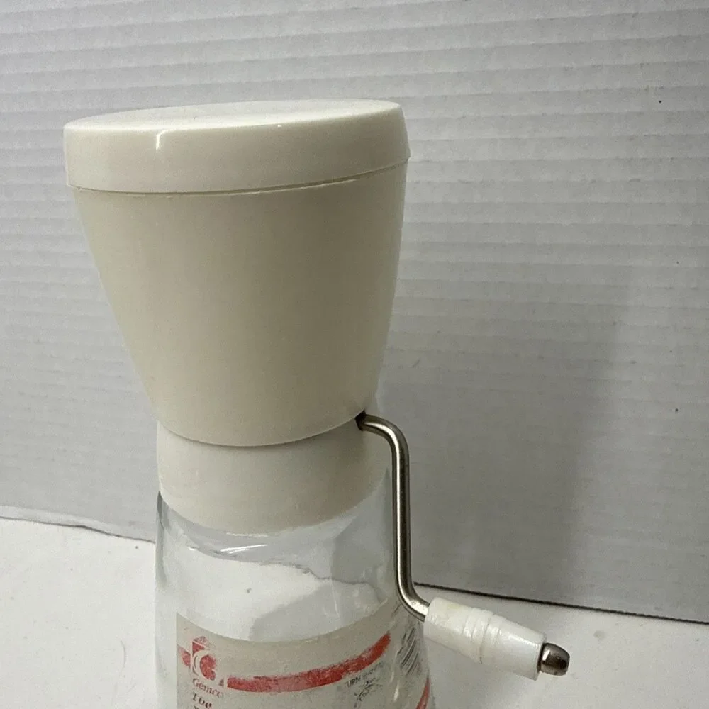 Gemco Nut Grinder With Lid Kitchen Gadget Glass Complete Unit Works Vintage